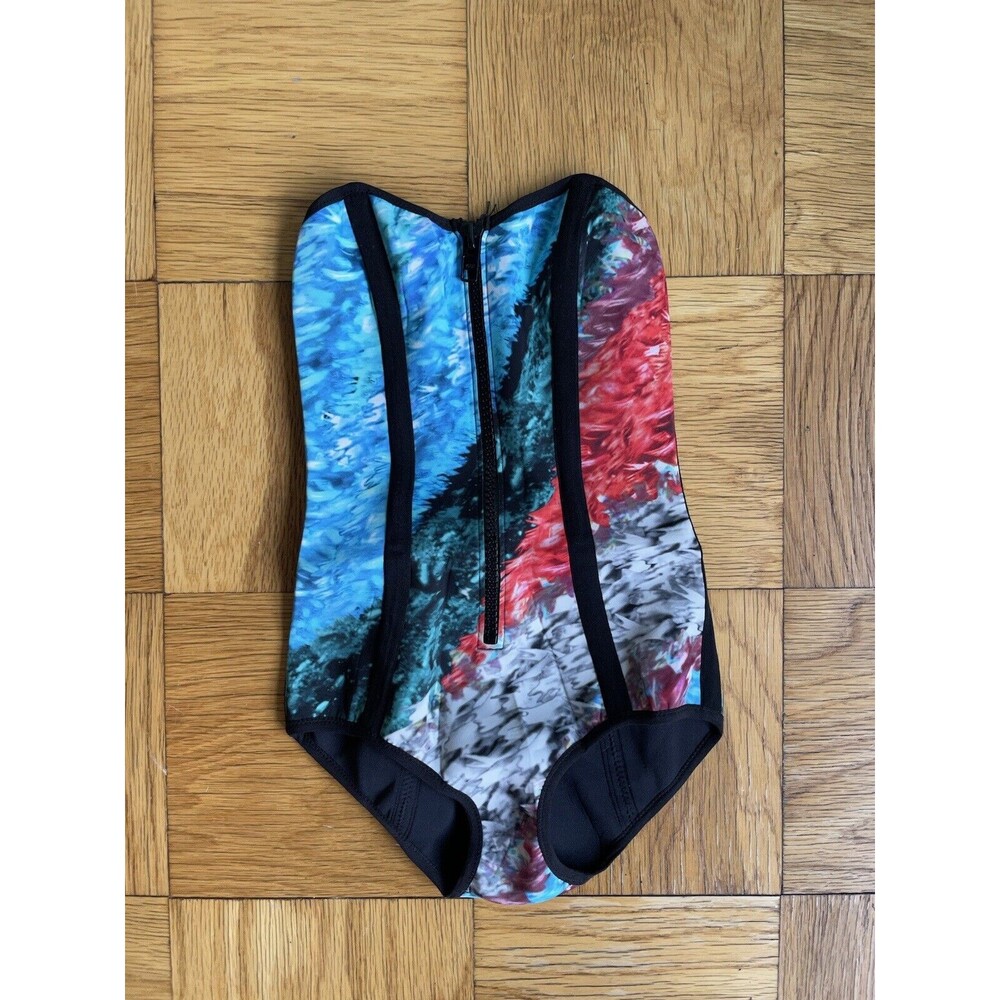 NWOT Lisa Marie Fernandez X Peter Pilotto Strapless Graphic Scuba Swimsuit XS